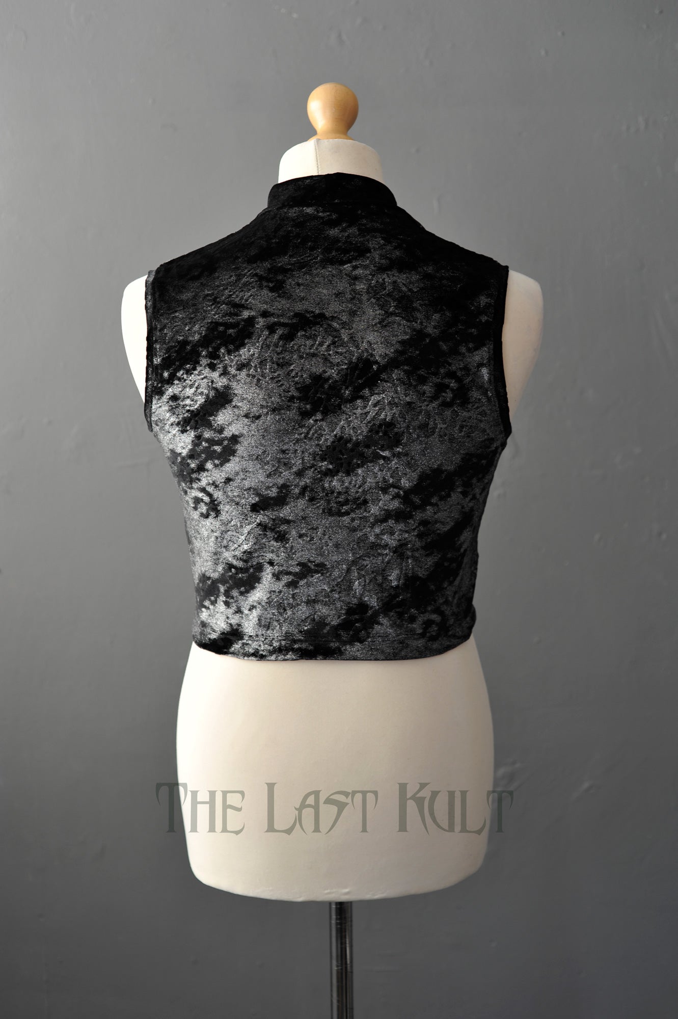 Mens Silver Velvet Crop Top
