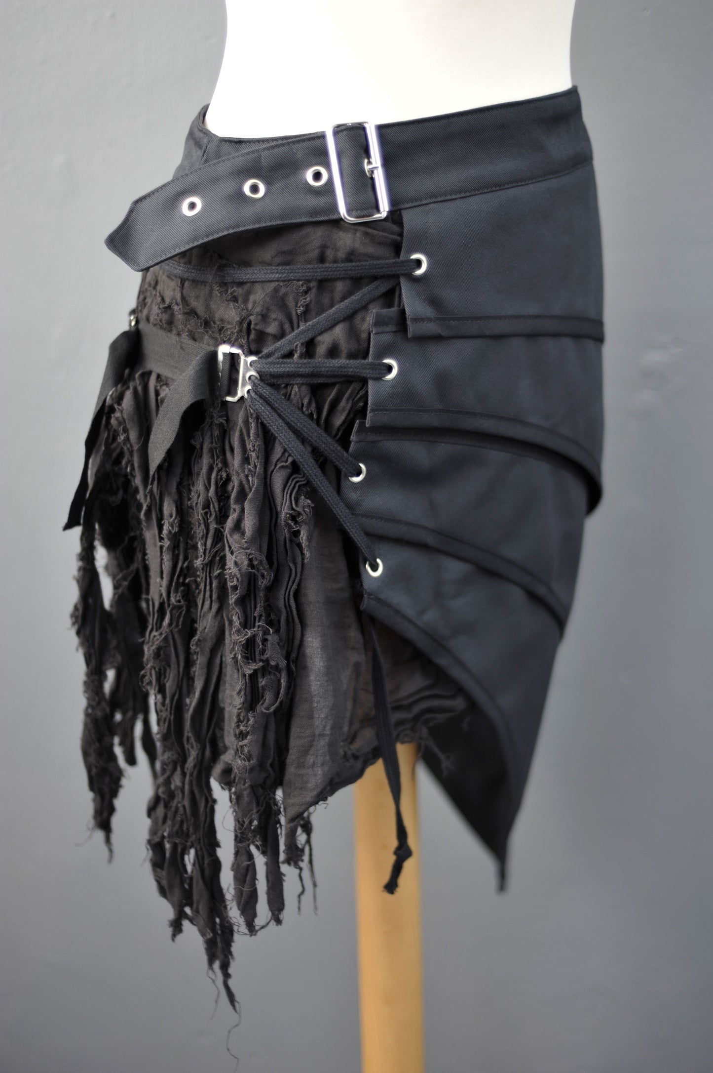 Post Apocalyptic Asymmetric Skirt, Layered Armour Clothing