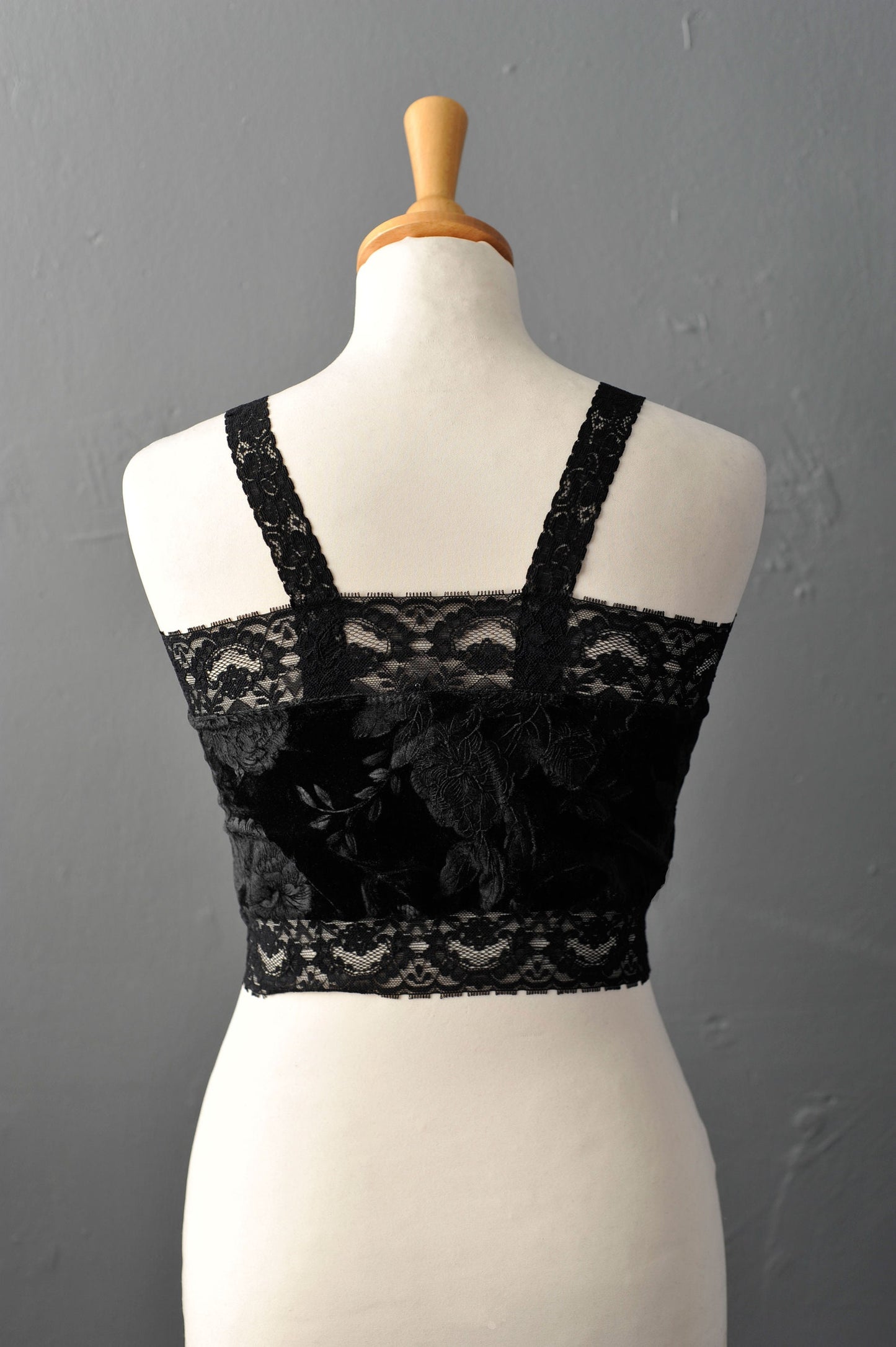 Rose Velvet Bandeau Top, Gothic Lingerie, Dark Romantic Goth