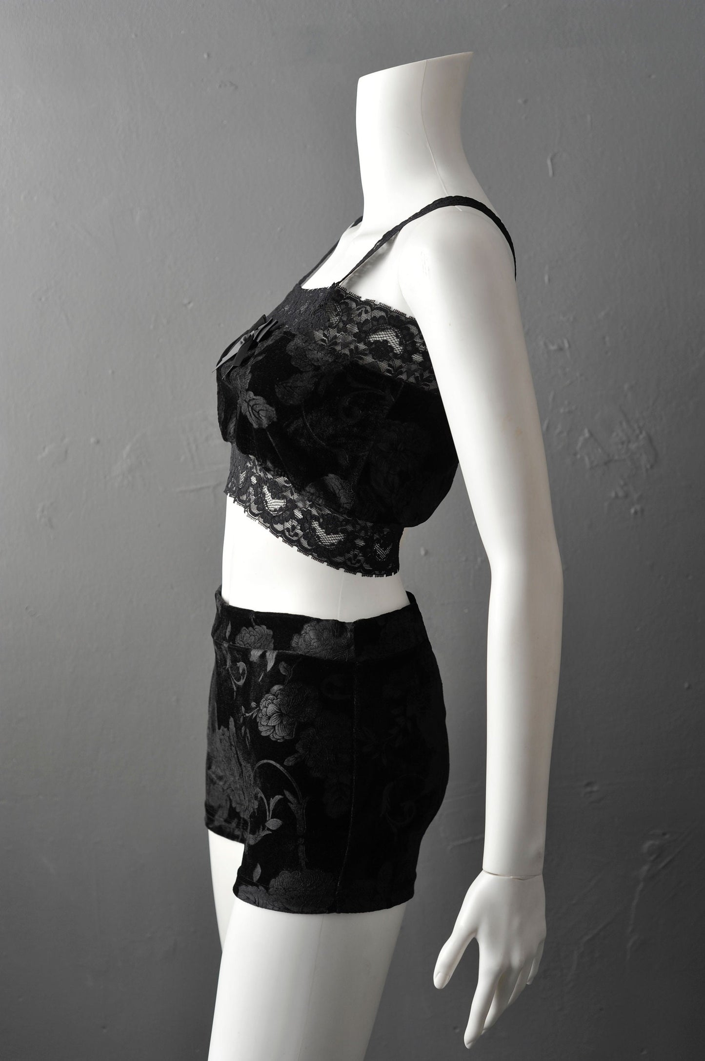 Rose Velvet Bandeau Top, Gothic Lingerie, Dark Romantic Goth