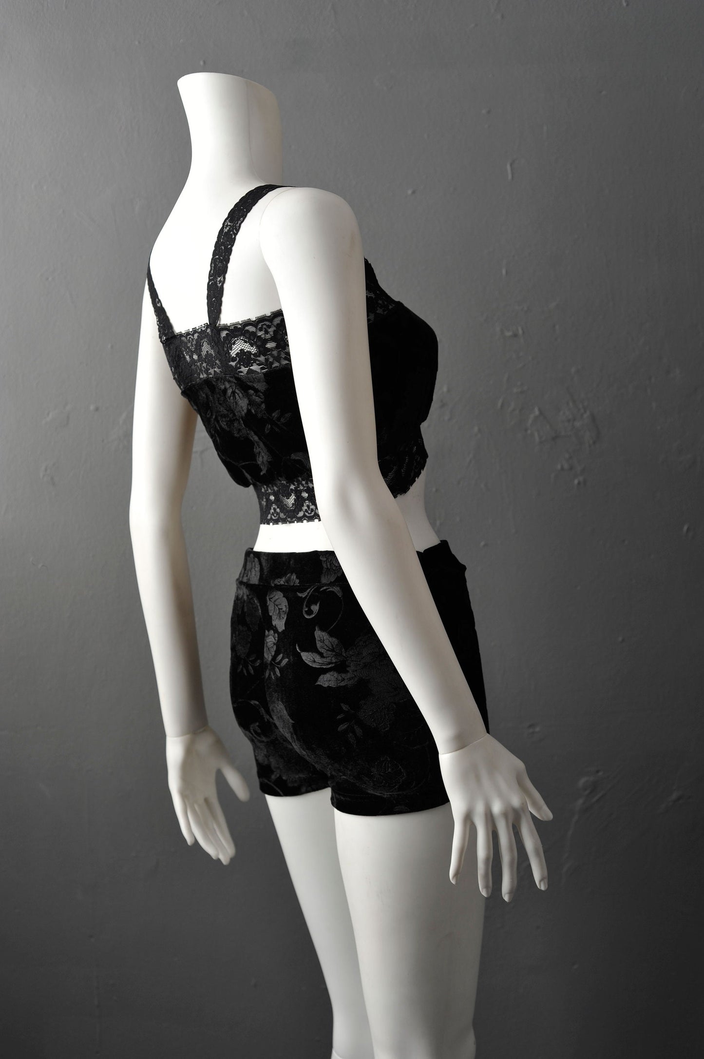 Rose Velvet Bandeau Top, Gothic Lingerie, Dark Romantic Goth
