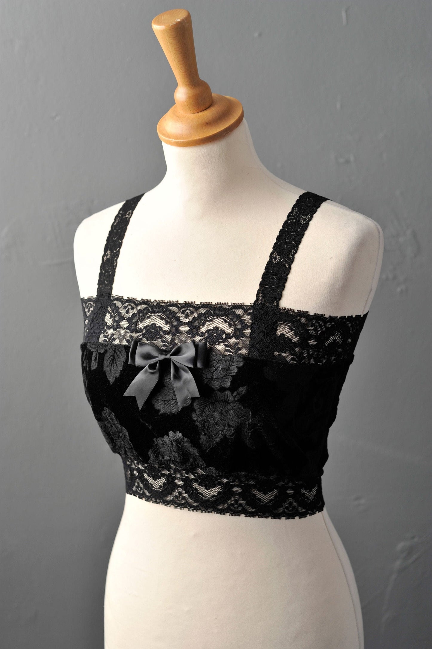 Rose Velvet Bandeau Top, Gothic Lingerie, Dark Romantic Goth