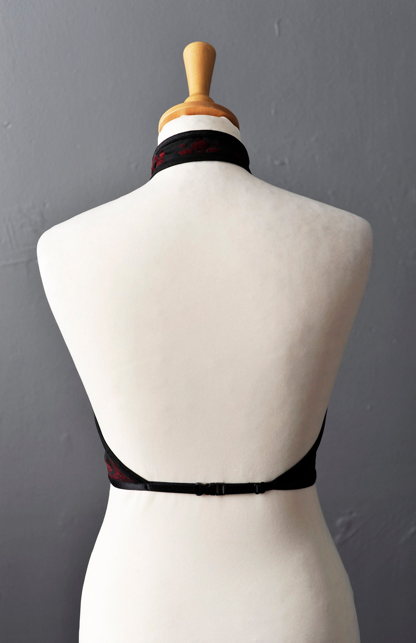 Red Velvet Flocked Halter Crop Top - Limited Edition