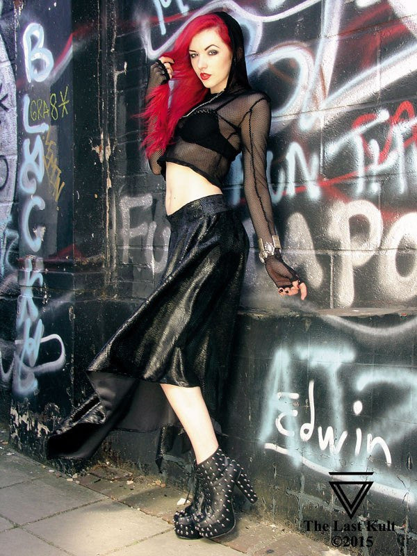  Black Velvet Long Gothic Skirt