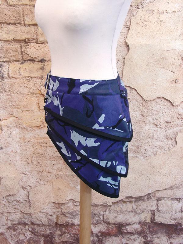 Skirt - Blue Camouflage Apocalypse Mini Skirt Unisex