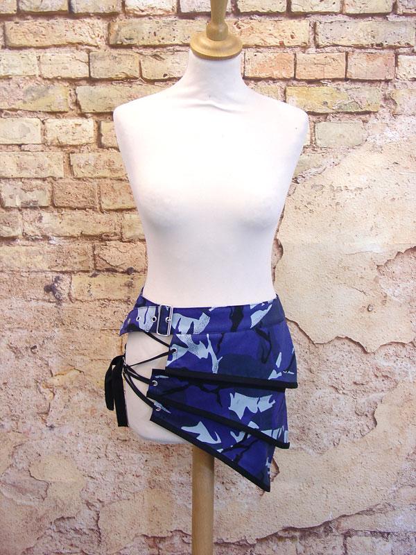 Skirt - Blue Camouflage Apocalypse Mini Skirt Unisex