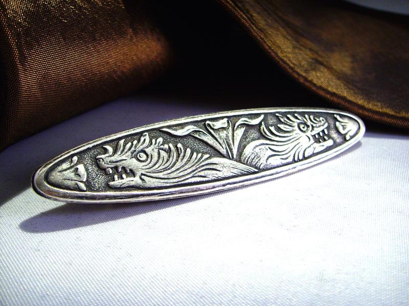  Silver Gothic Dragon Tie Clip