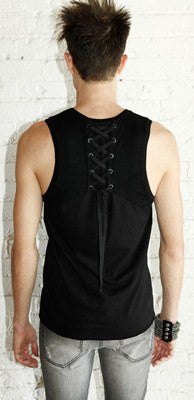 Top - Lip Service Autopsy Mens Black Tank Top Skull Print