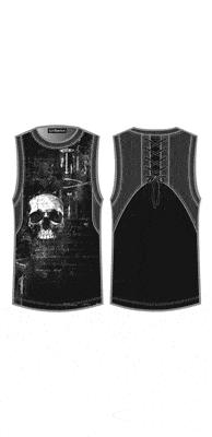 Top - Lip Service Autopsy Mens Black Tank Top Skull Print