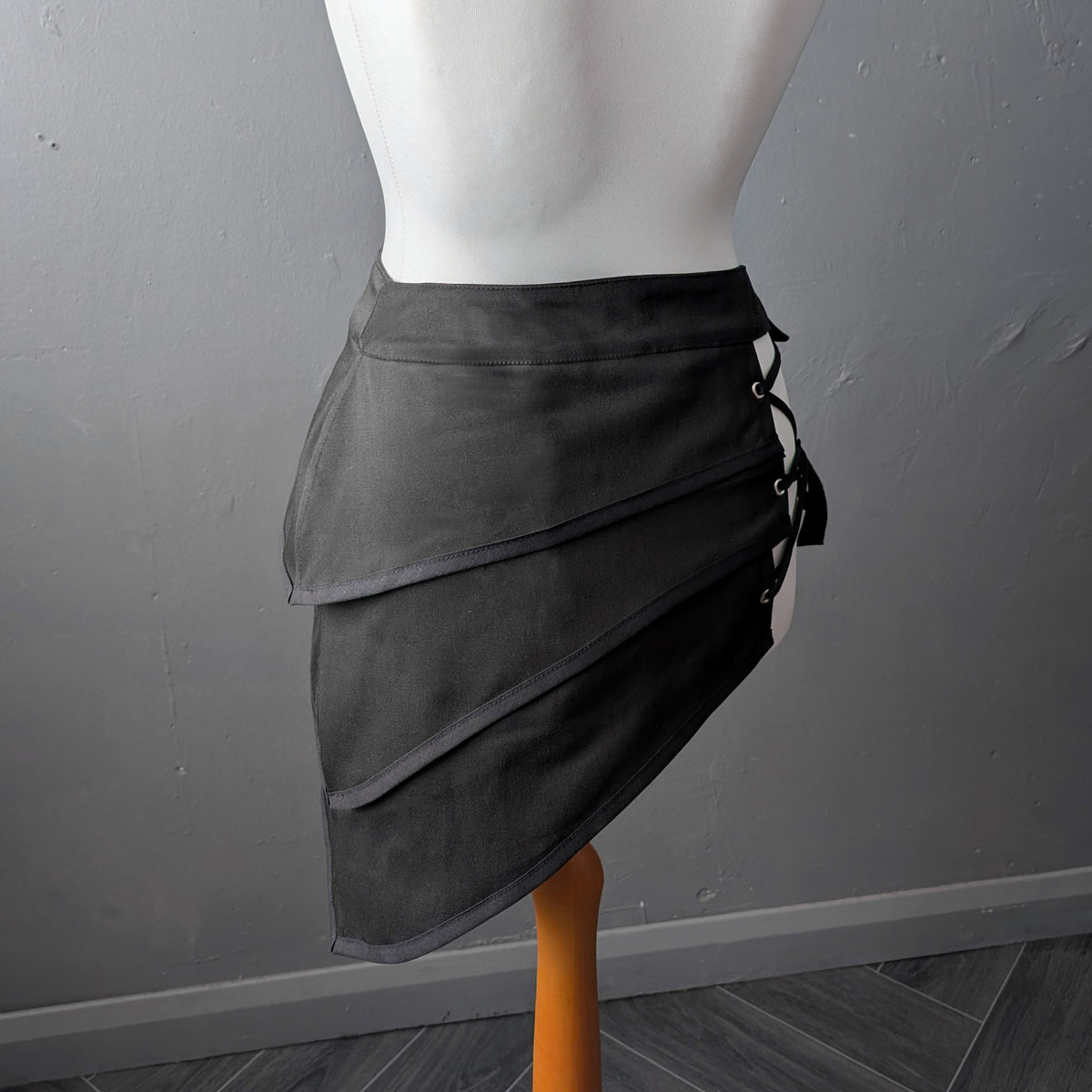 Apocalypse Half Mini Skirt in Black, Unisex