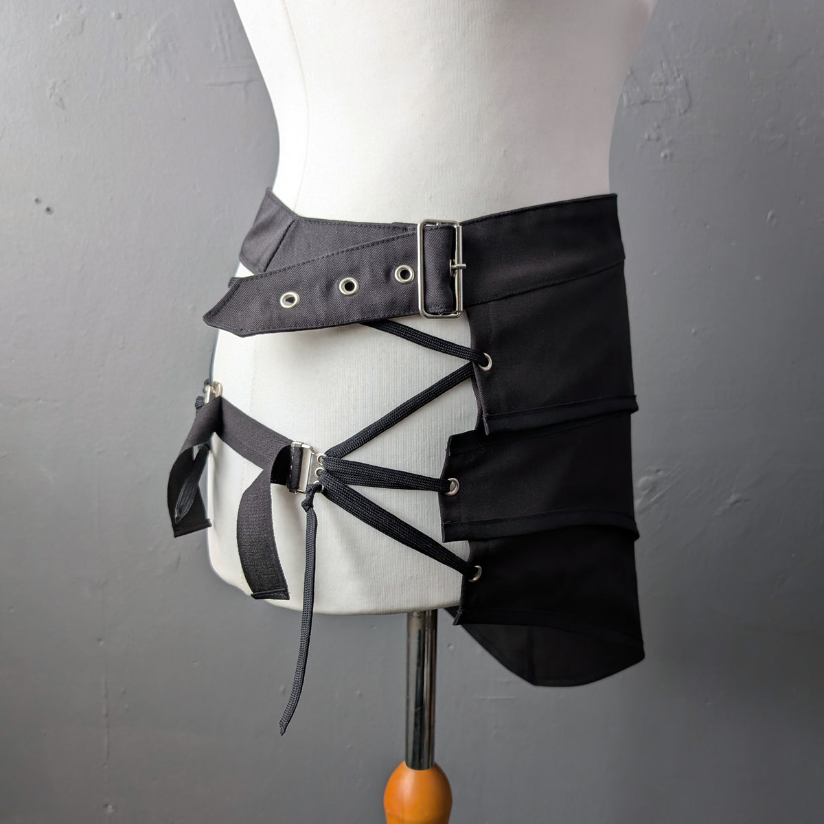 Apocalypse Half Mini Skirt in Black, Unisex