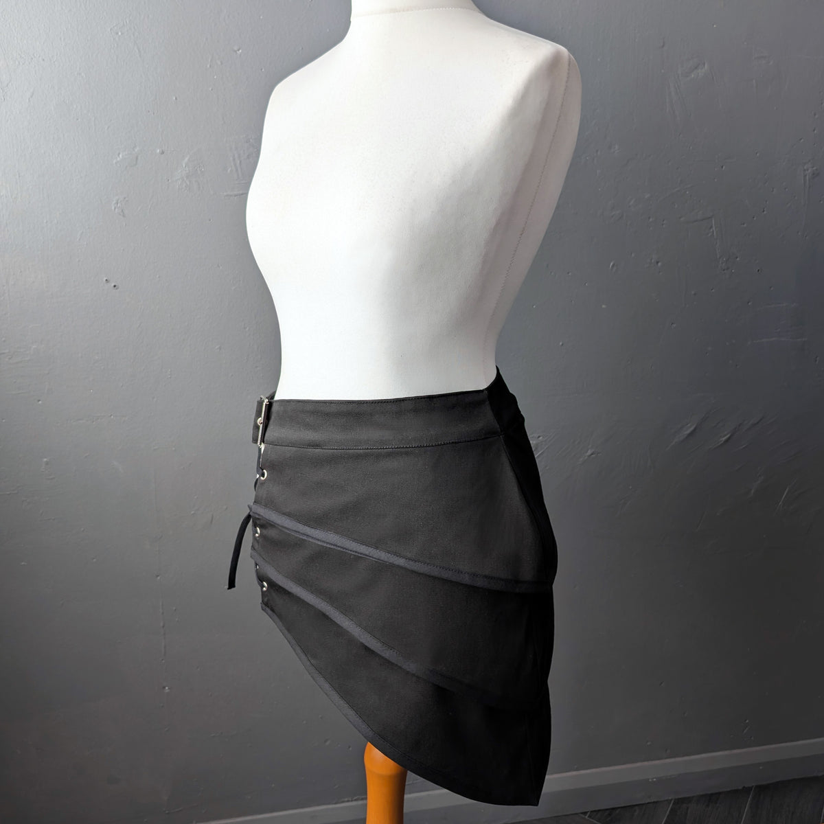 Apocalypse Half Mini Skirt in Black, Unisex