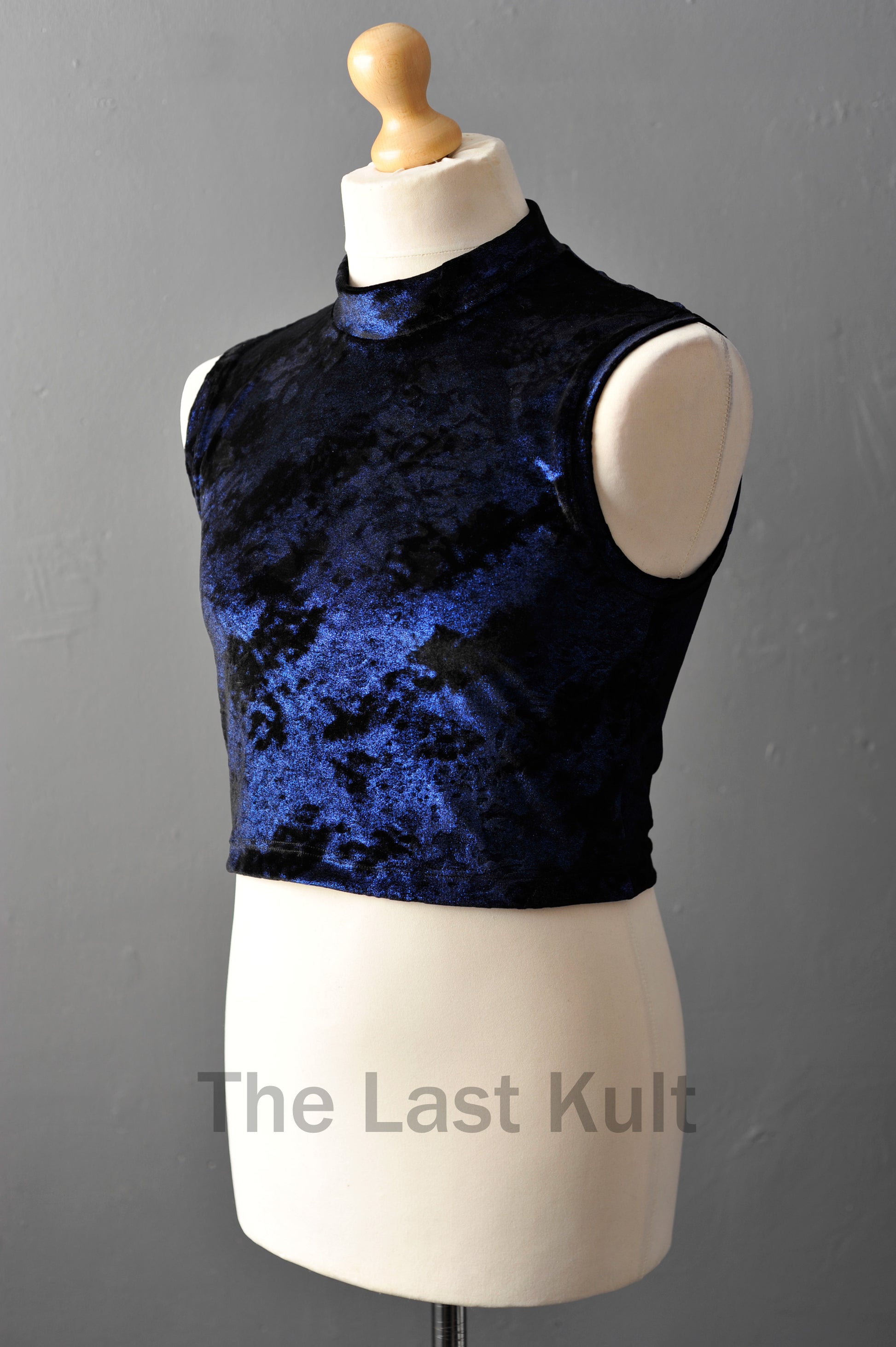 Mens Metallic Velvet Crop Top