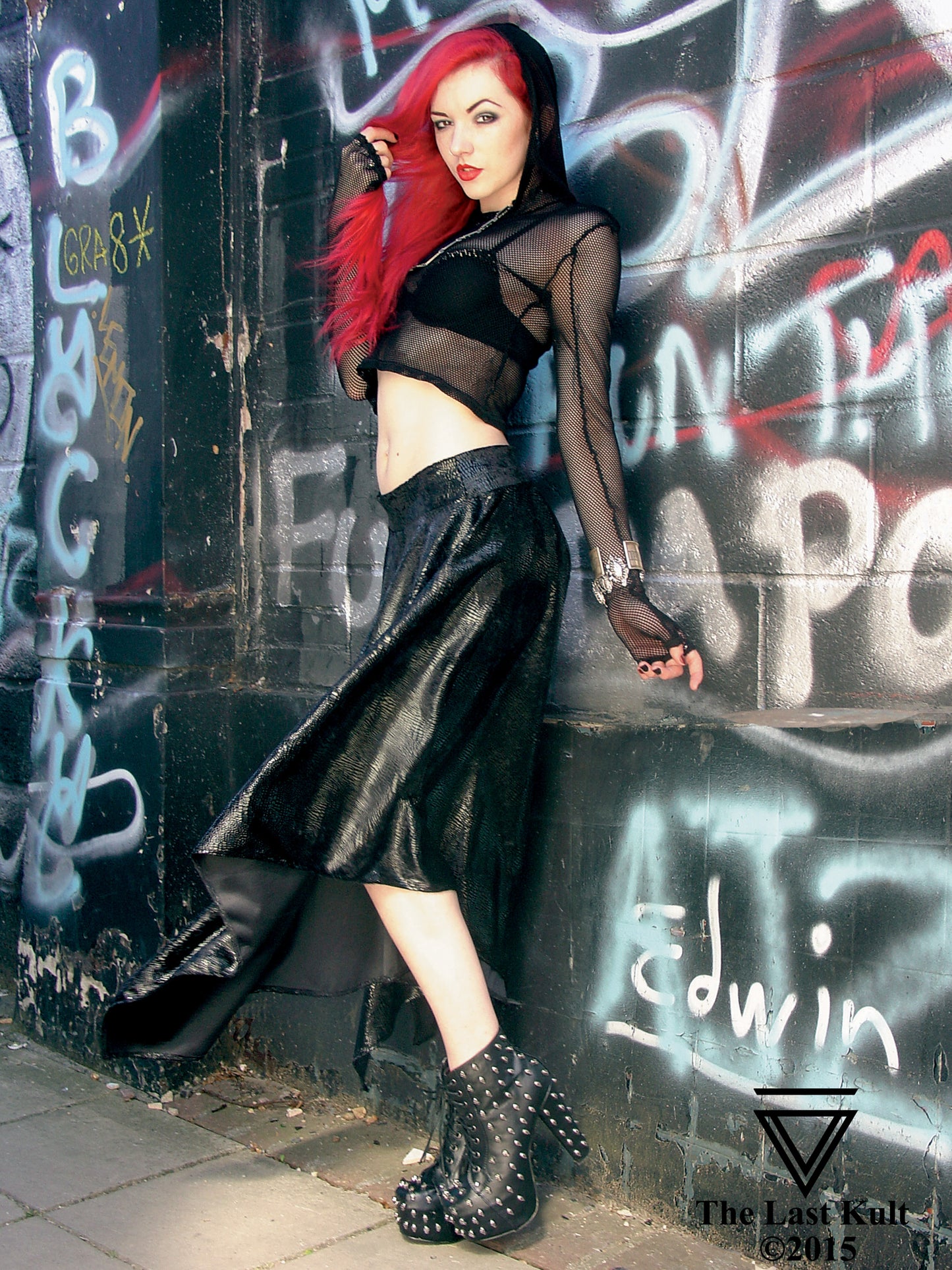 Black Velvet Asymmetric Long Gothic Skirt
