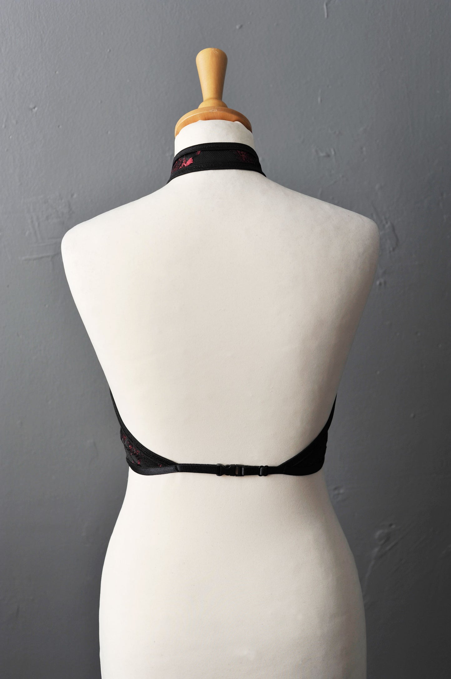Gothic Satin Lace Halterneck Backless Crop Top