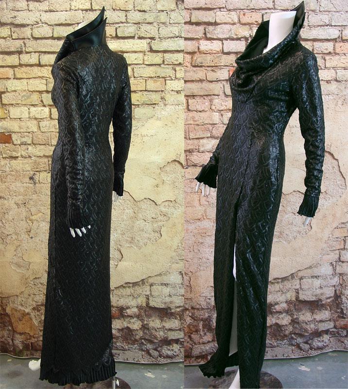 Dress - Black Dragon Scale Sequin Gothic Dress