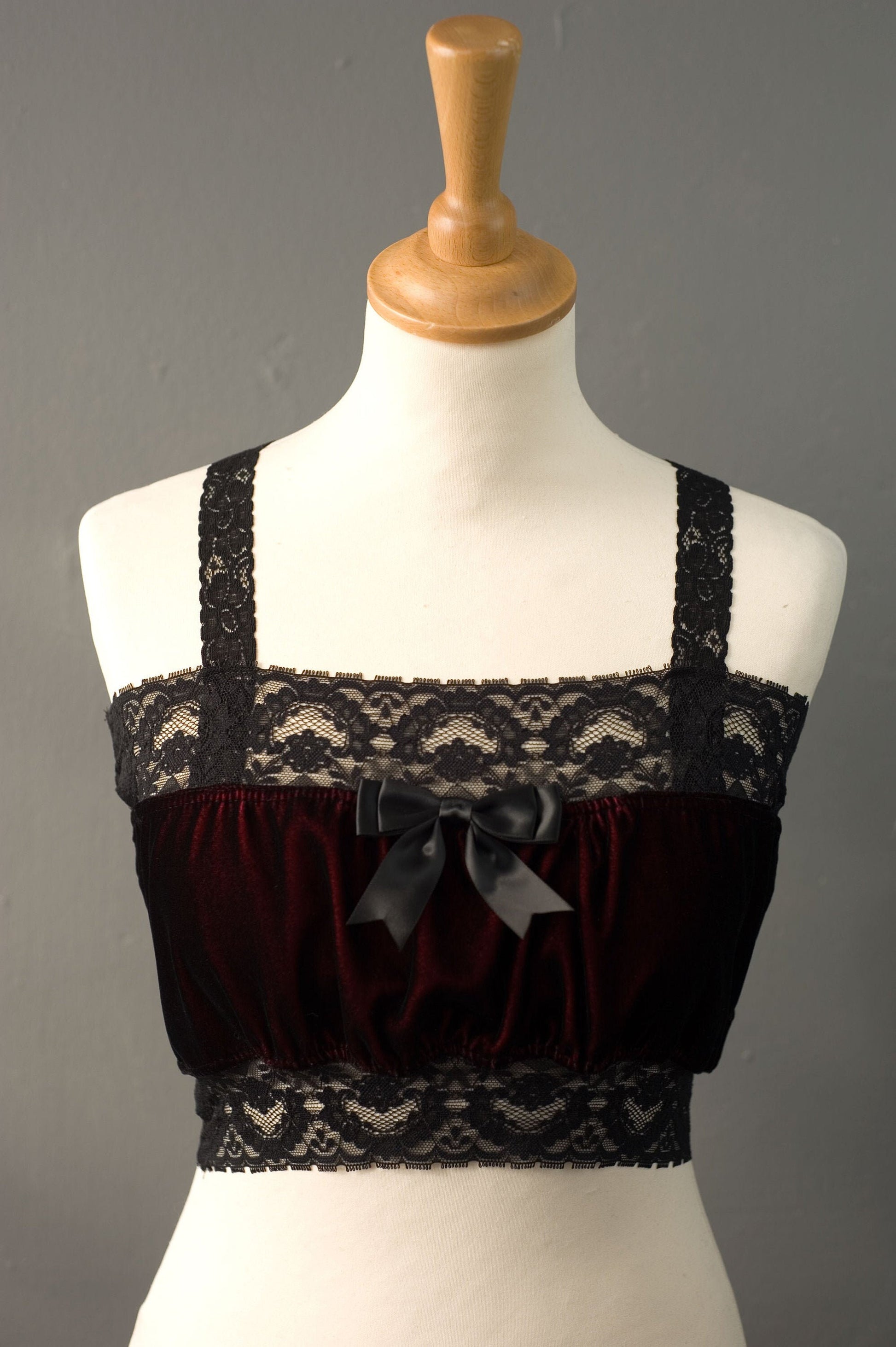 Velvet Bandeau Top, Gothic Lingerie, Romantic Bohemian Goth