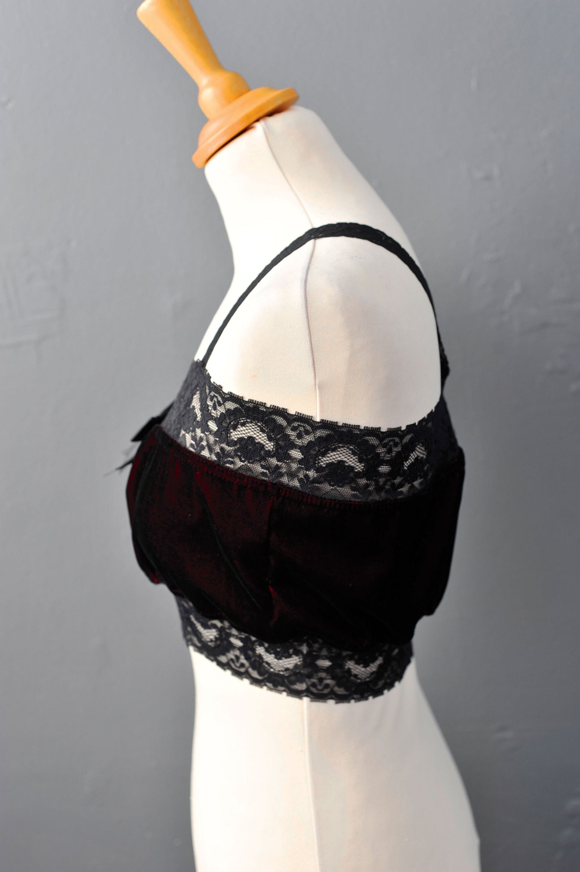 Velvet Bandeau Top, Gothic Lingerie, Romantic Bohemian Goth