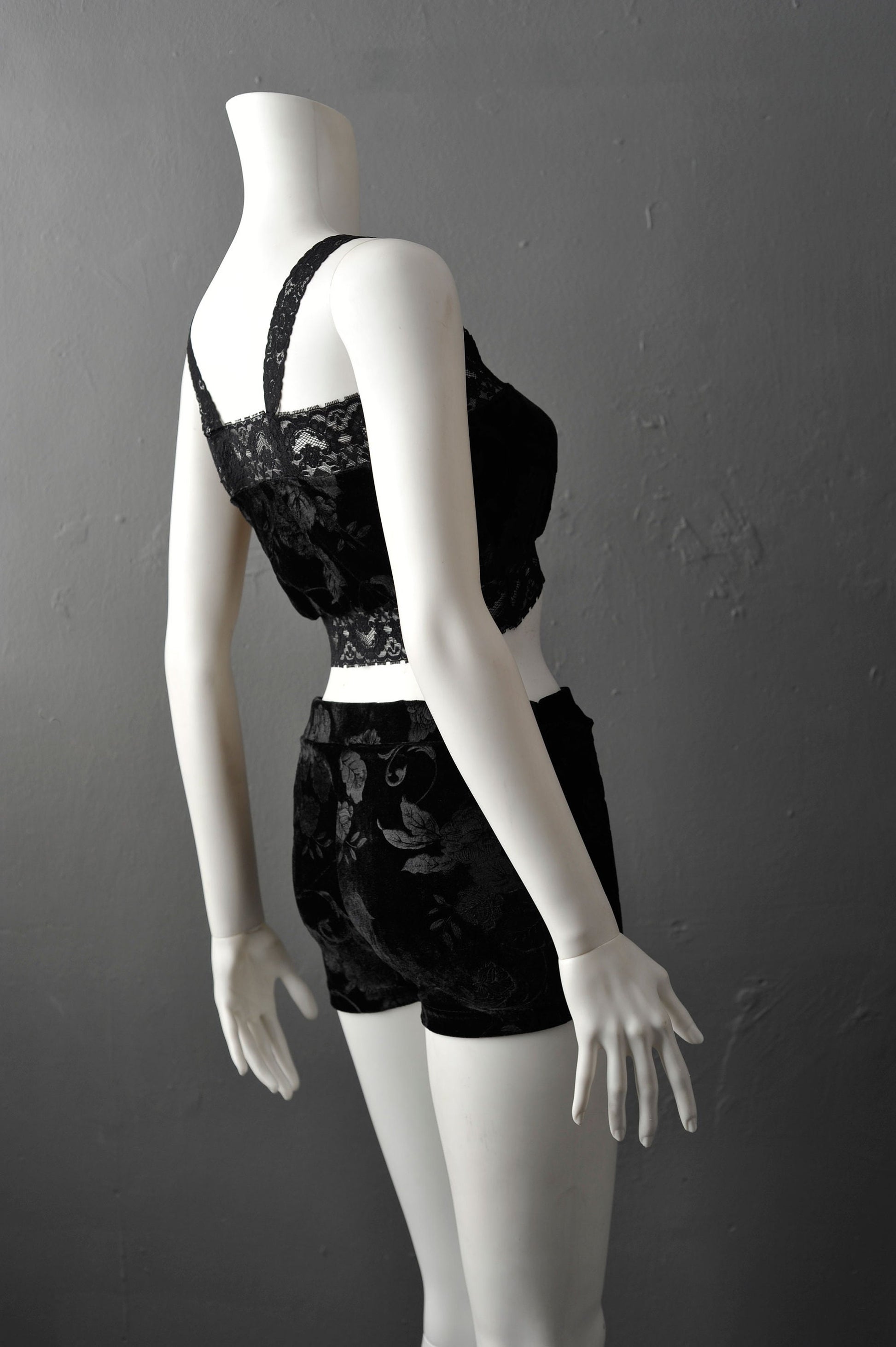 Rose Velvet Bandeau Top, Gothic Lingerie, Dark Romantic Goth