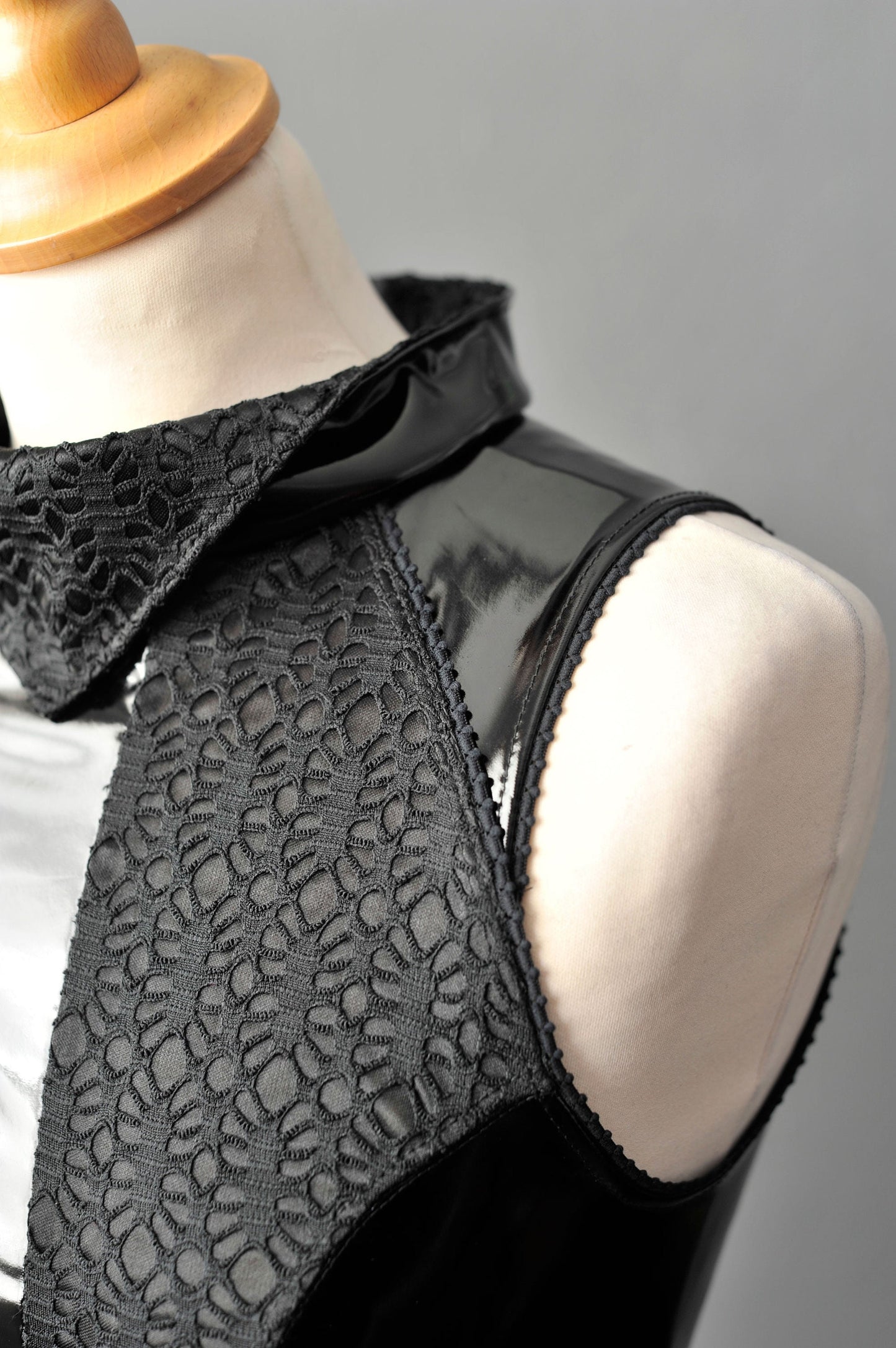 Cyberpunk PVC Crop Top, Modern Futuristic Sleeveless Vest
