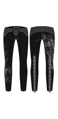 Leggings - Lip Service Autopsy Black Laced Up Leggings Spine Print