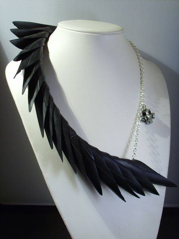 Necklace - Apocalyptic Black Rubber Spine Necklace
