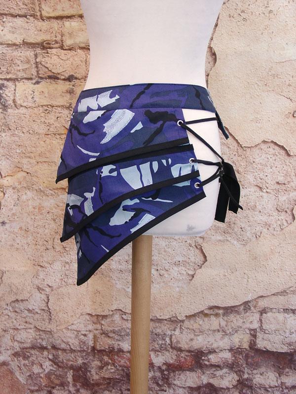 Skirt - Blue Camouflage Apocalypse Mini Skirt Unisex