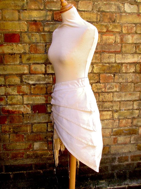 Asymmetric Skirt In Antiqued White Sizes Small To XXL